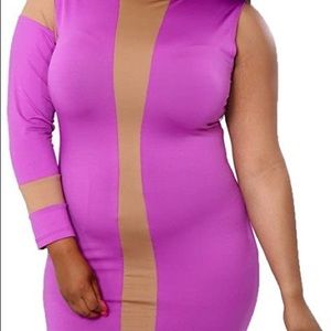 Women’s Plus size One Sleeve Bodycon Party Dress